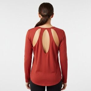 Under Armour Red Long Sleeve Cutout Back Athletic Top‎ Women - L